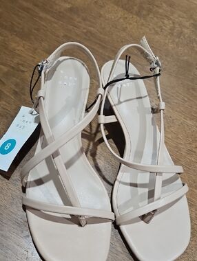 a new day Beige Strappy Slingback Sandals